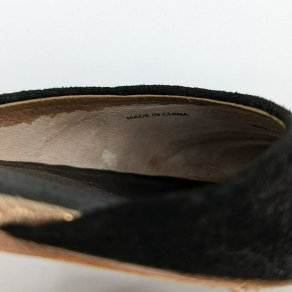 Matt Bernson dOrsay Flats 9.5 M Black Rose Gold Two Toned Snake Embossed Leather - Picture 7 of 14